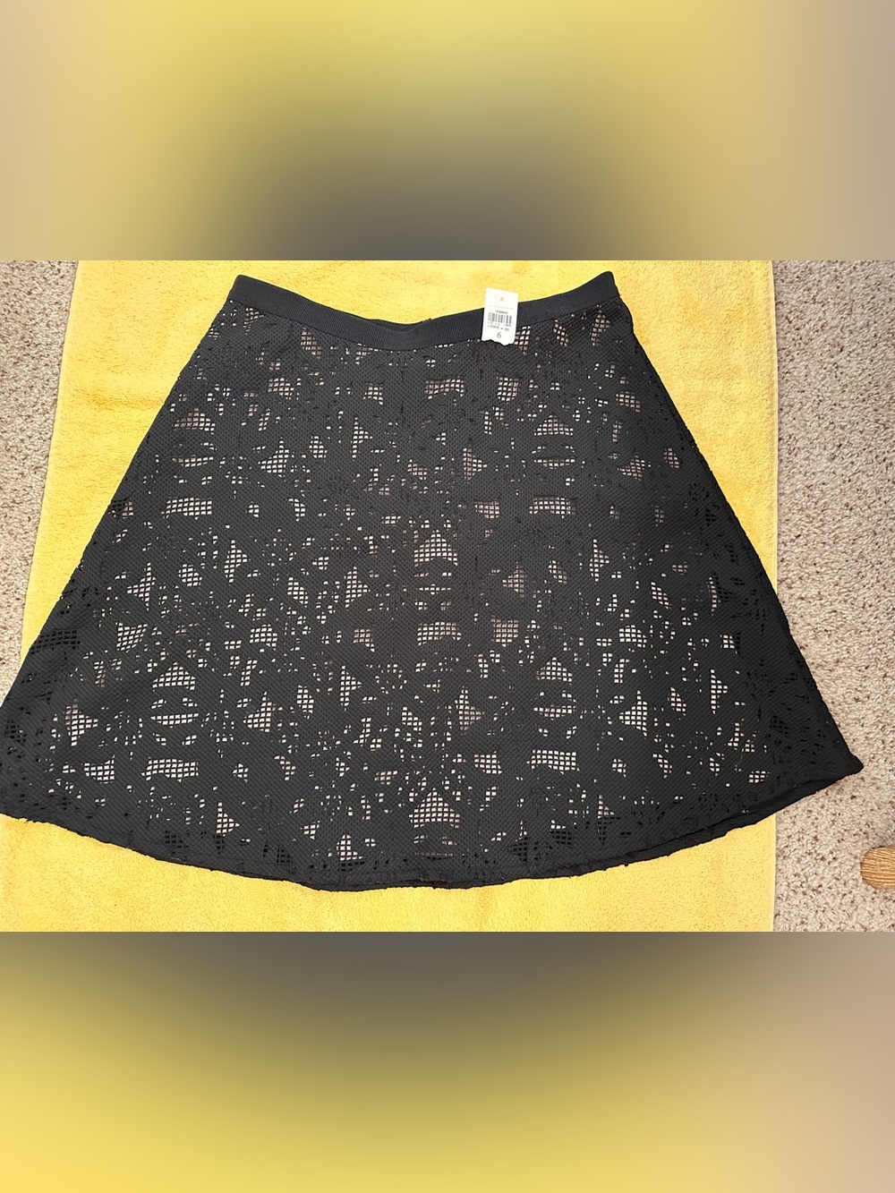 Ann Taylor Black Eyelet A-Line Skirt